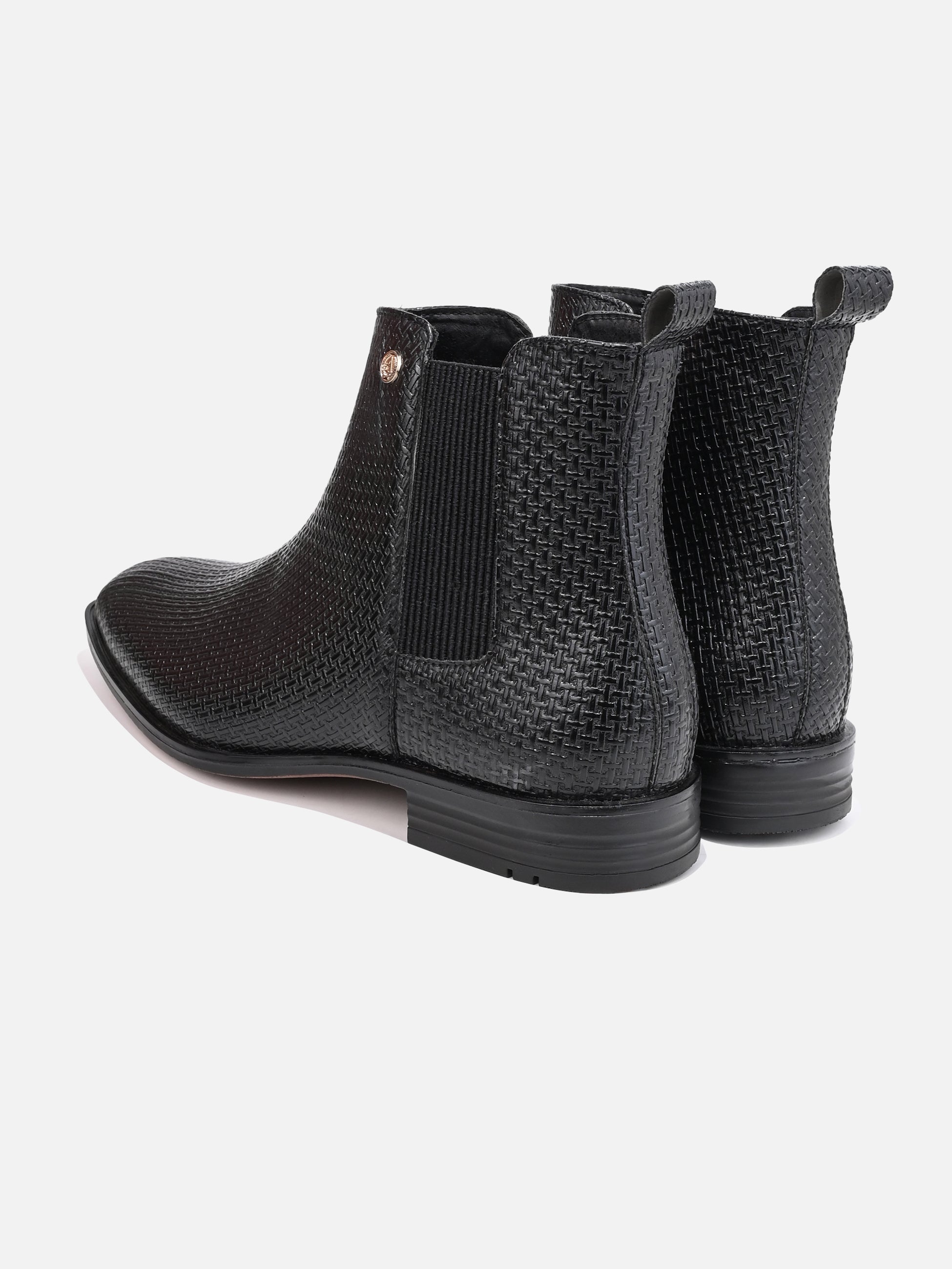 Alberto Torresi Men’s Snake Texture Chelsea Slip-On Shoes – Black &amp; Grey