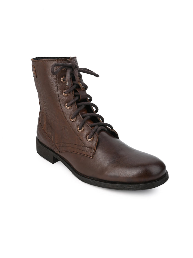 Barcus Brown Genuine Leather Ankle Boots for Men