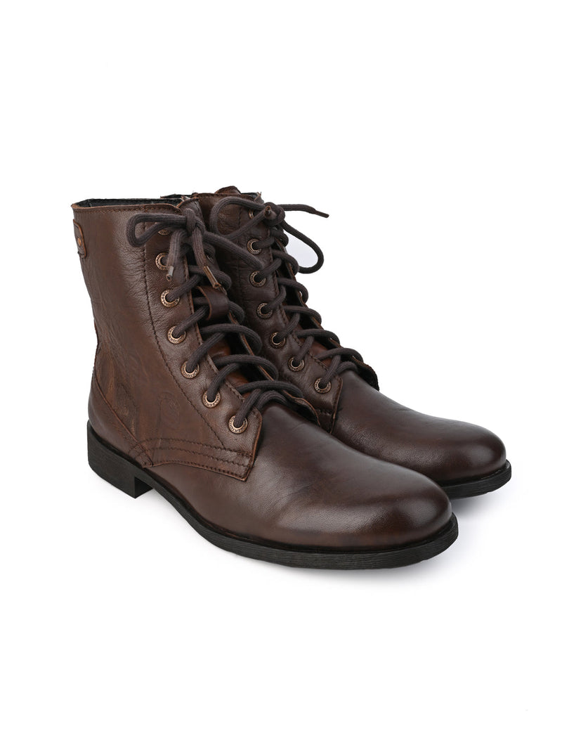 Barcus Brown Genuine Leather Ankle Boots for Men