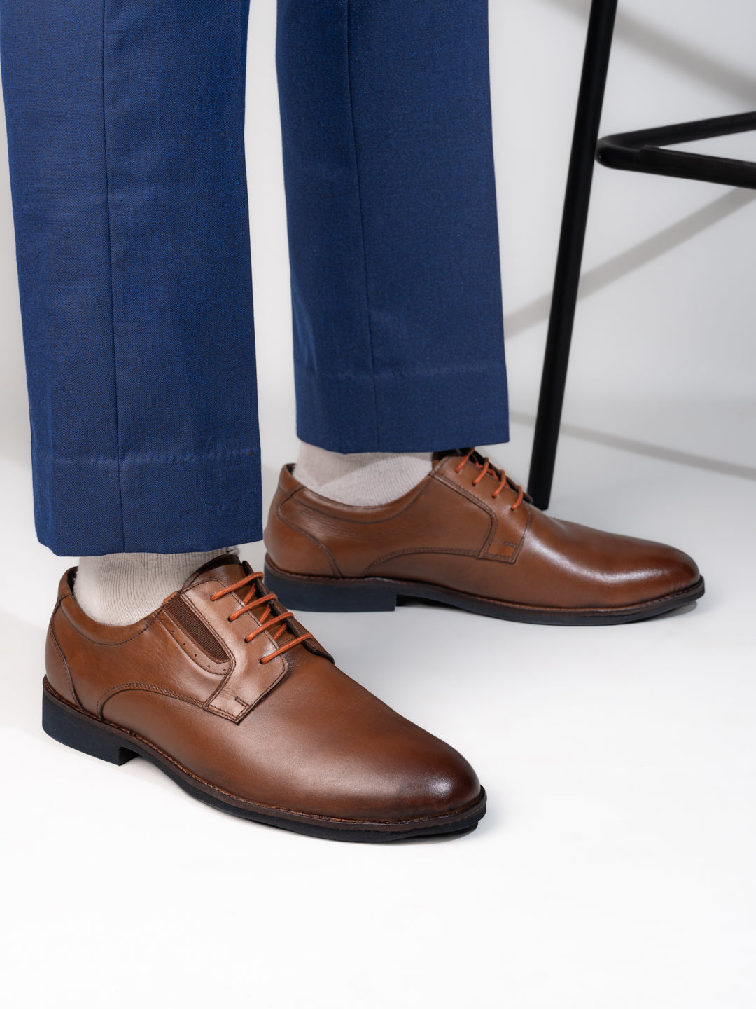 Alberto Torresi Horwik Series Tan Crust Leather Plain Lace-Up