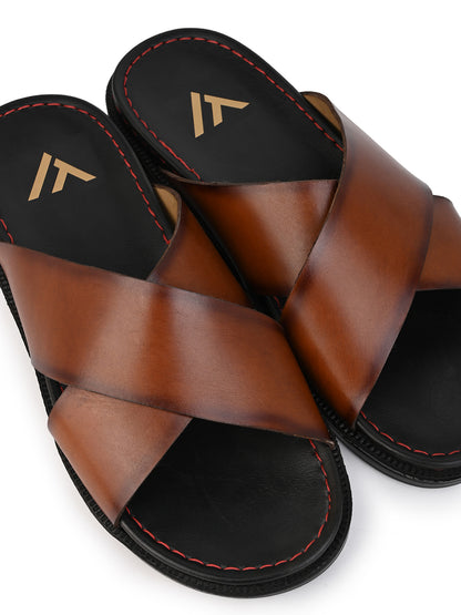 Alberto Torresi Deriko Tan Genuine Leather Flats