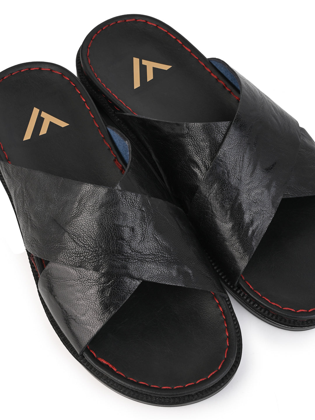 Alberto Torresi Barleta Black Leather Men Slippers