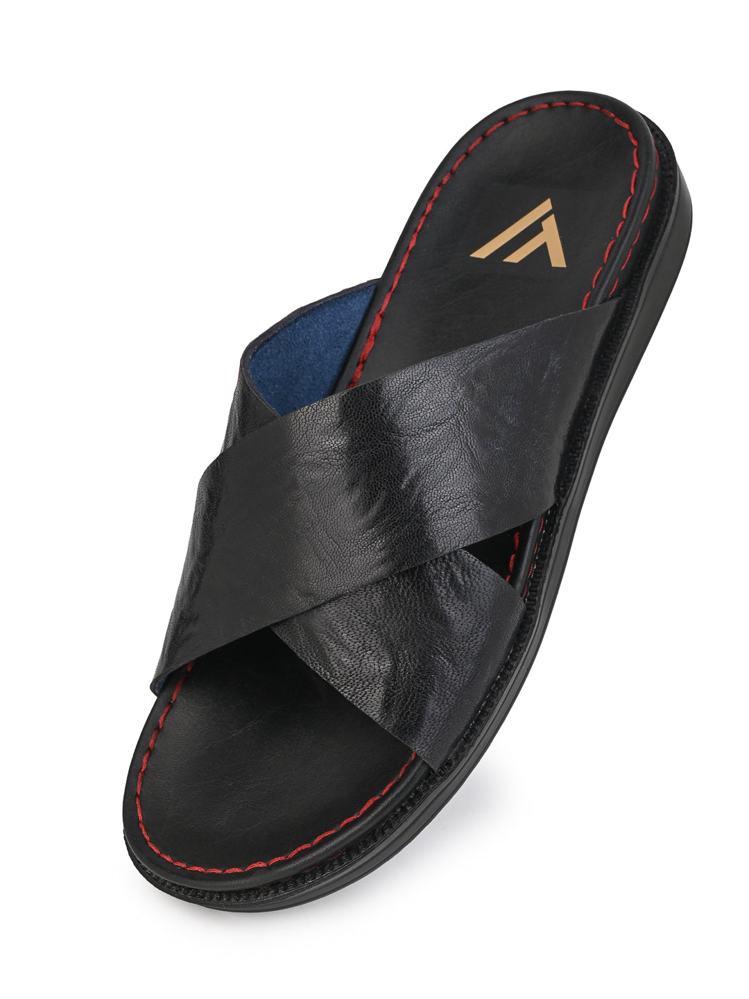 Alberto Torresi Barleta Black Leather Men Slippers