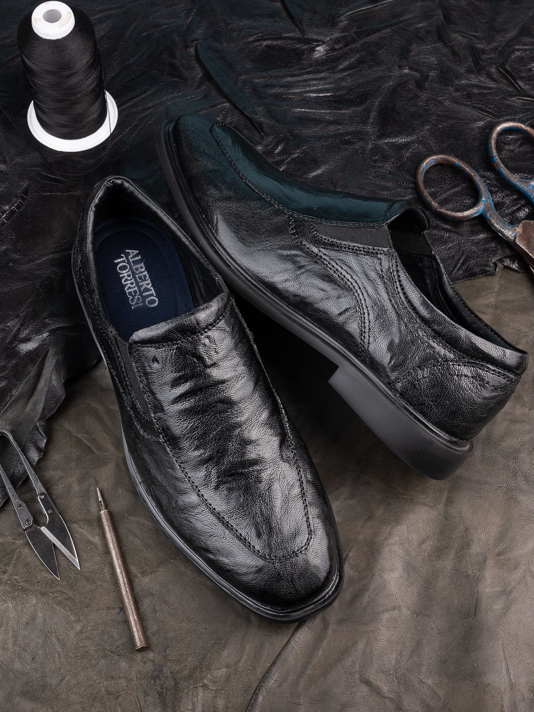 Alberto Torresi Shiny Crinkle Leather Slip In Sneakers Eva Sole Formals