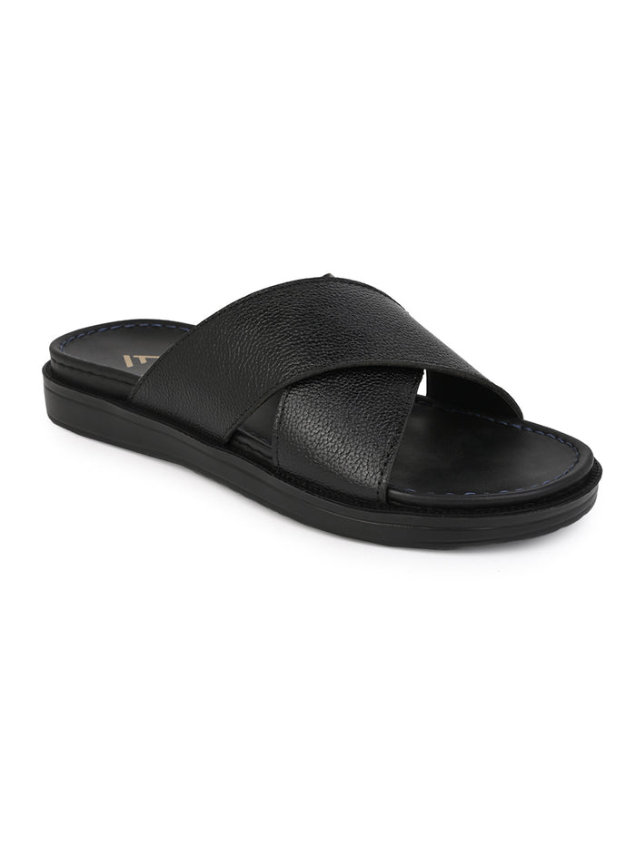 Alberto Torresi Deriko Black Genuine Leather Flats
