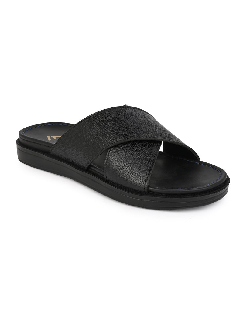Alberto Torresi Deriko Black Genuine Leather Flats