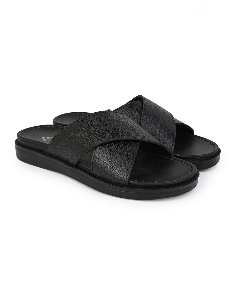 Alberto Torresi Deriko Black Genuine Leather Flats