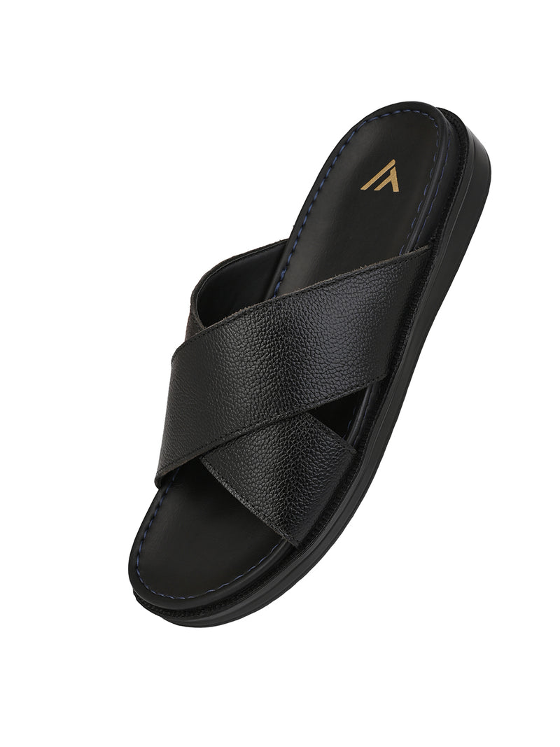 Alberto Torresi Deriko Black Genuine Leather Flats