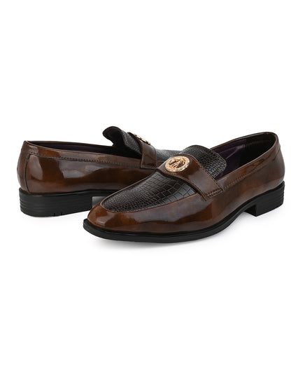 Alberto Torresi Wedding BrownPatent Shoe With Metal Accent