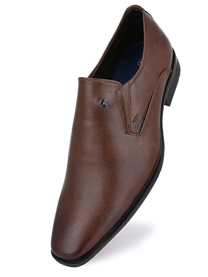 Vezaro Tan Slip-On Formal Shoes for Men