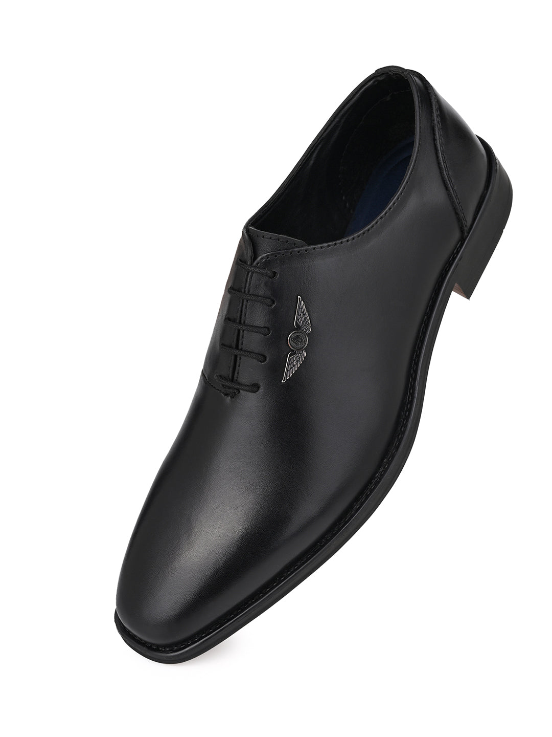 Black Leather Lace Up Shoes For Men