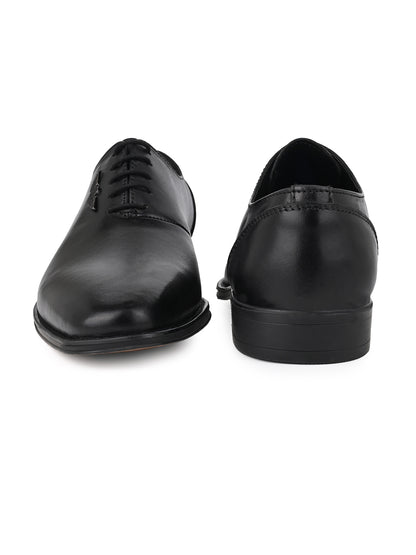 Black Leather Lace Up Shoes For Men