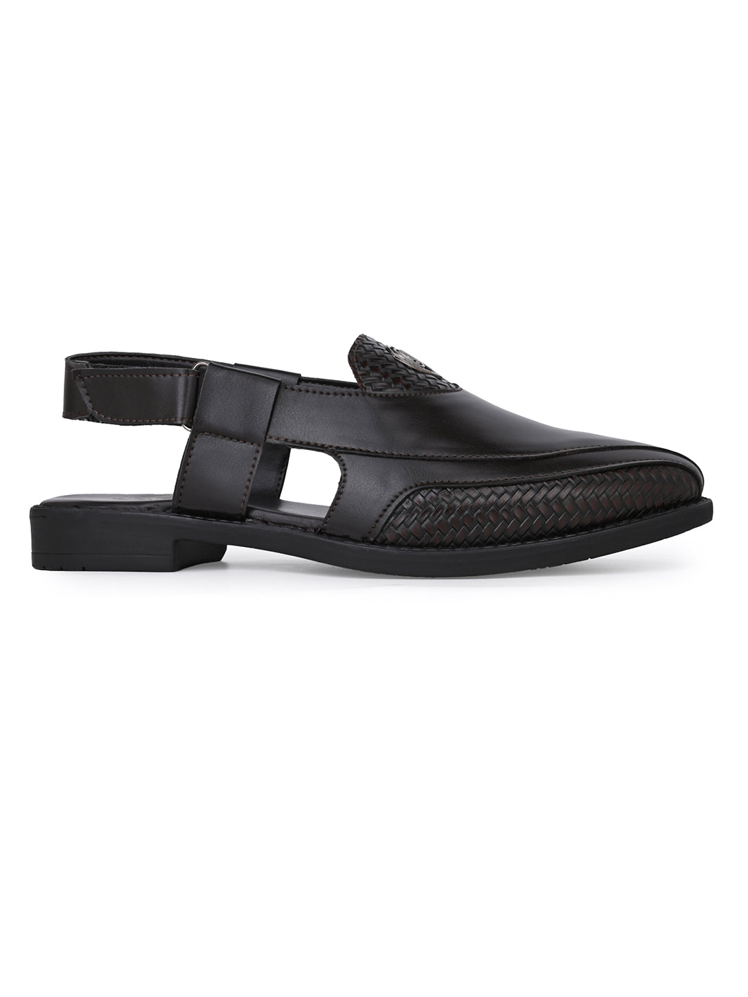 Sultan Brown Peshawari Sandals for Men - Adjustable Backstrap Sandals for Casual &amp; Ethnic Wear