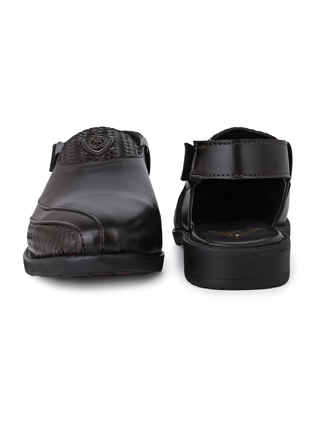 Sultan Brown Peshawari Sandals for Men - Adjustable Backstrap Sandals for Casual &amp; Ethnic Wear