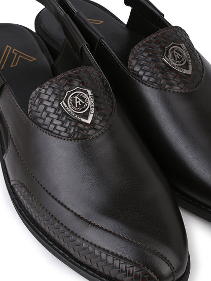 Sultan Brown Peshawari Sandals for Men - Adjustable Backstrap Sandals for Casual &amp; Ethnic Wear