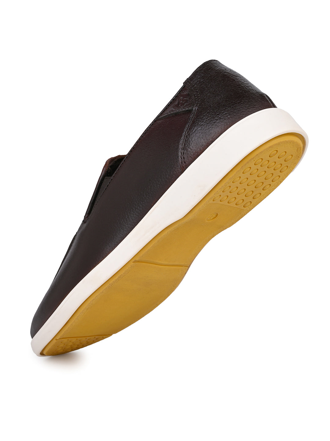 Brio Brown Milled Leather Casual Loafers for Men - Slip-On Shoes for Casual &amp; Everyday Wear