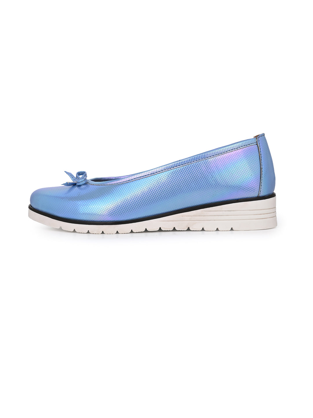 Alberto Torresi Blue Synthetic Ballet Flats With And Tpr Platform Sole Bellies For Women