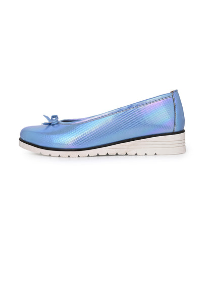 Alberto Torresi Blue Synthetic Ballet Flats With And Tpr Platform Sole Bellies For Women