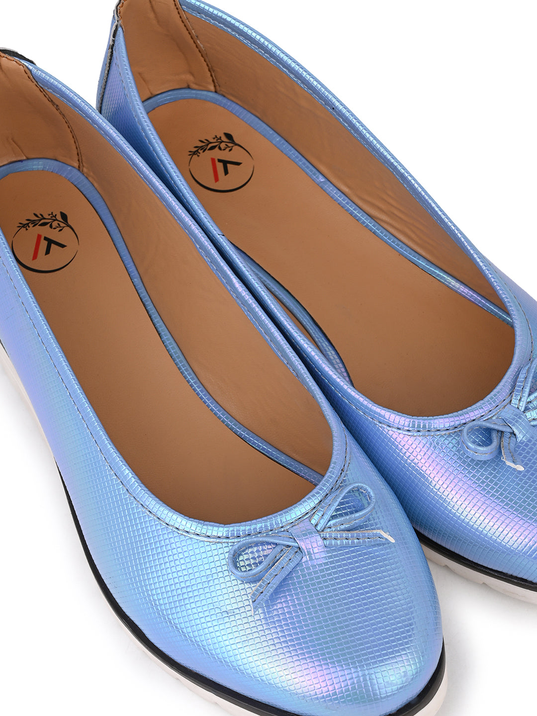 Alberto Torresi Blue Synthetic Ballet Flats With And Tpr Platform Sole Bellies For Women