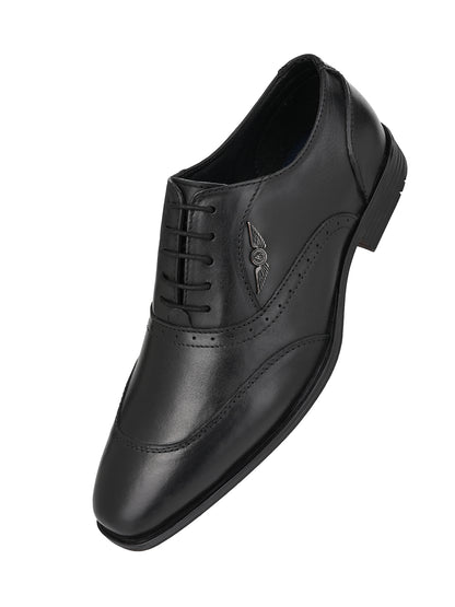 Alberto Torresi Genuine Leather Black Laceup Formal Shoes Oxford For Men