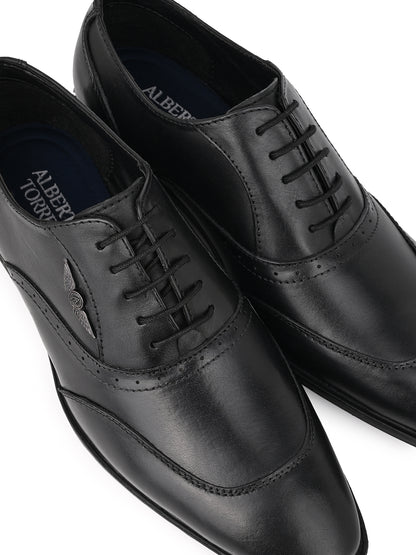 Alberto Torresi Genuine Leather Black Laceup Formal Shoes Oxford For Men