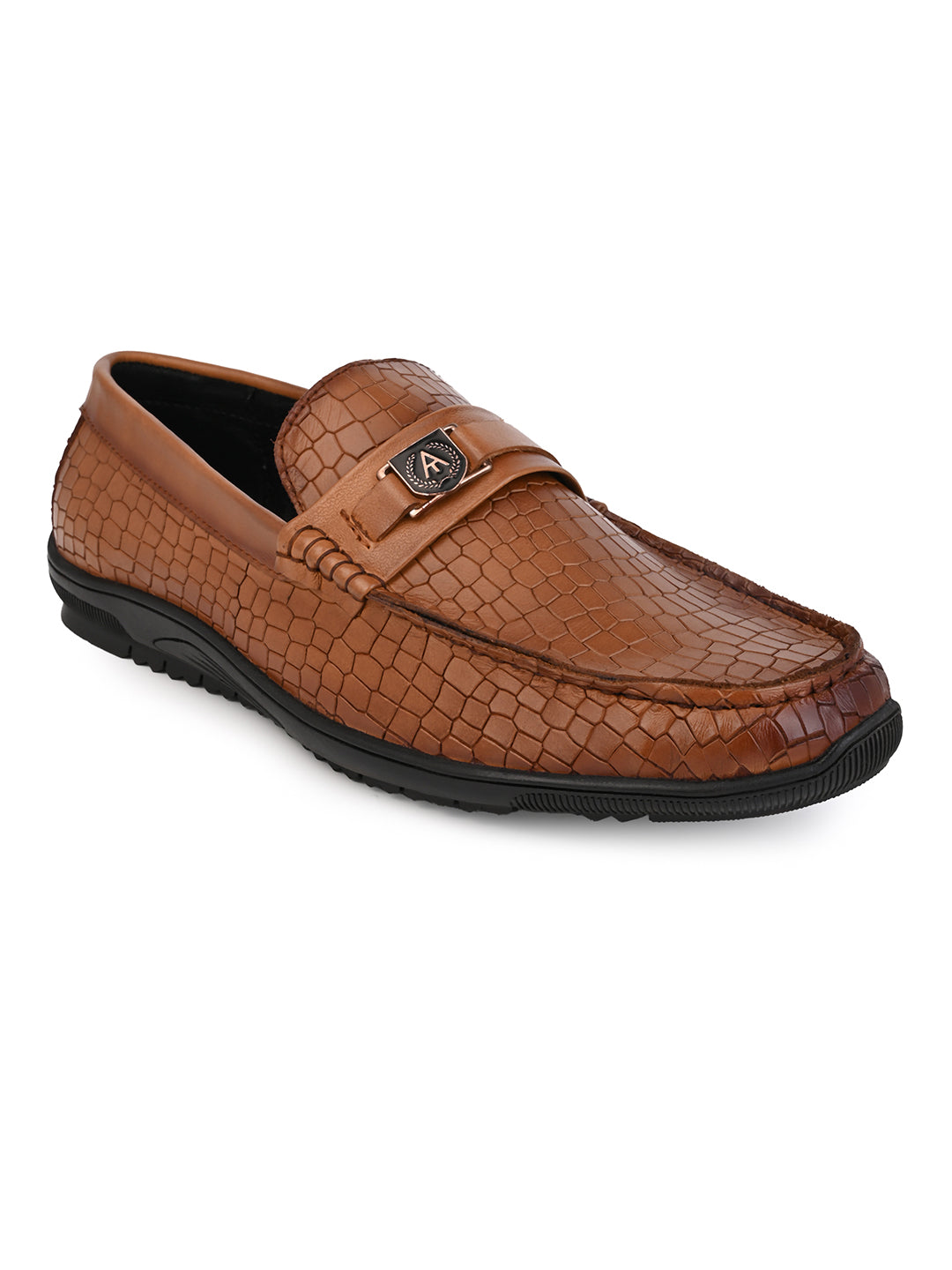 Genuine Leather Textured Impact Technolog Slip On