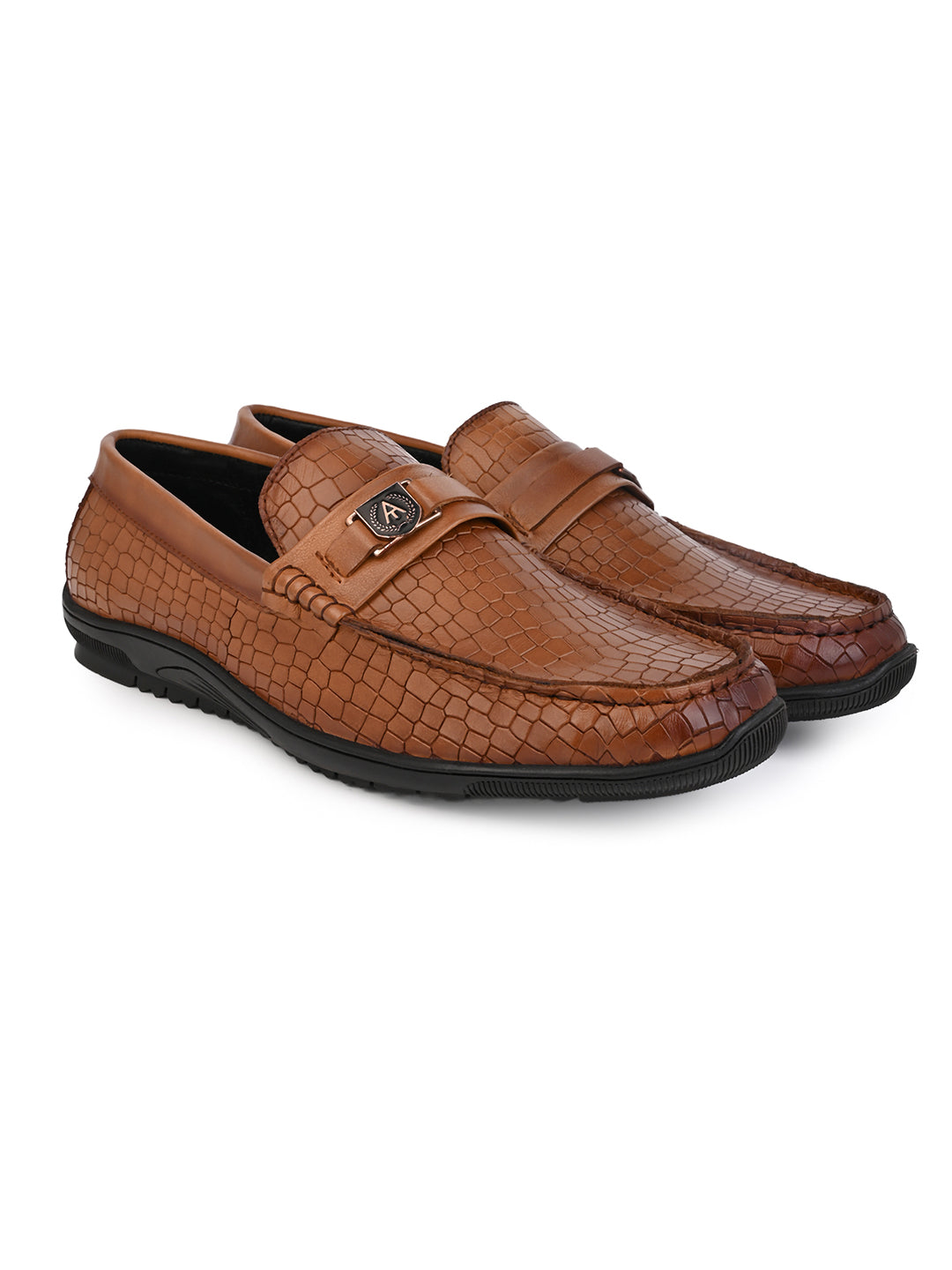 Genuine Leather Textured Impact Technolog Slip On