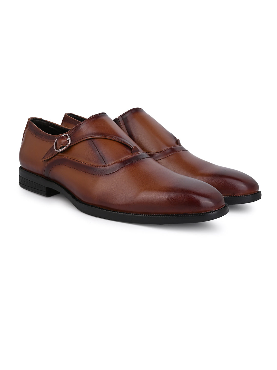 Albert Torresi Hungary Series 606 Executive Tan Formal Monk Shoes