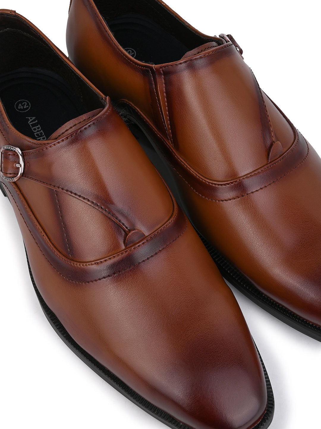Albert Torresi Hungary Series 606 Executive Tan Formal Monk Shoes