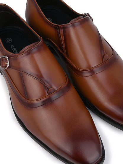 Albert Torresi Hungary Series 606 Executive Tan Formal Monk Shoes