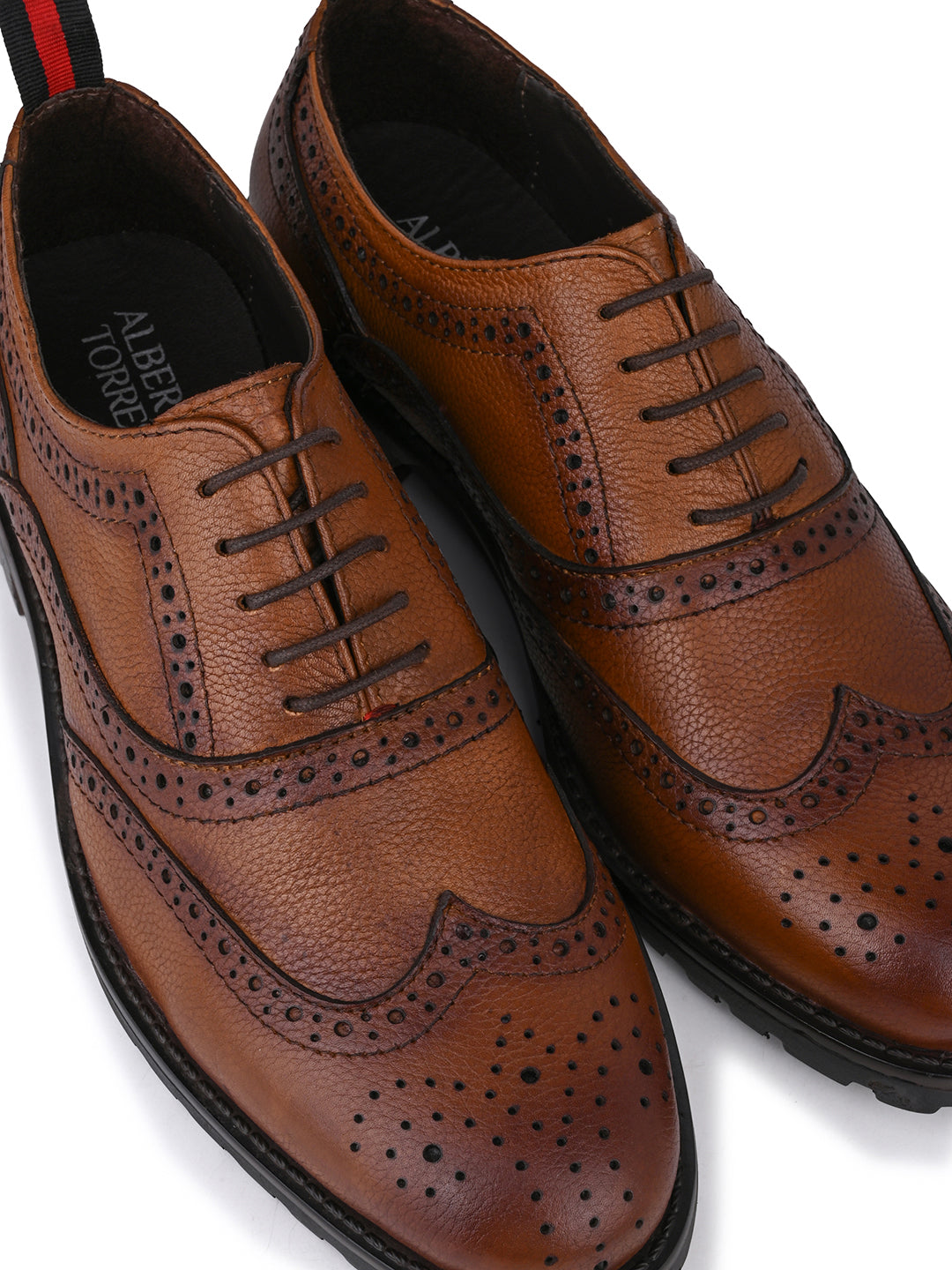 Alberto Torresi Latest Tan  Brogue Shoes With Padded Insole