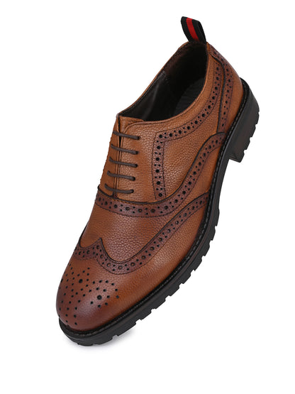 Alberto Torresi Latest Tan  Brogue Shoes With Padded Insole
