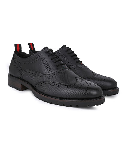 Alberto Torresi Latest  Black Brogue Shoes With Padded Insole