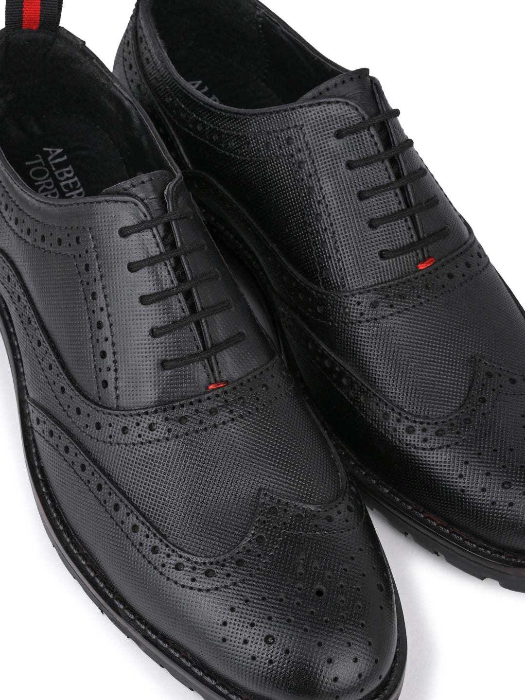 Alberto Torresi Latest  Black Brogue Shoes With Padded Insole
