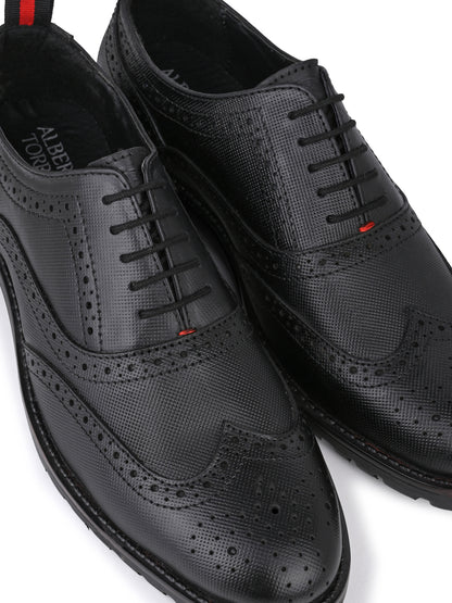 Alberto Torresi Latest  Black Brogue Shoes With Padded Insole