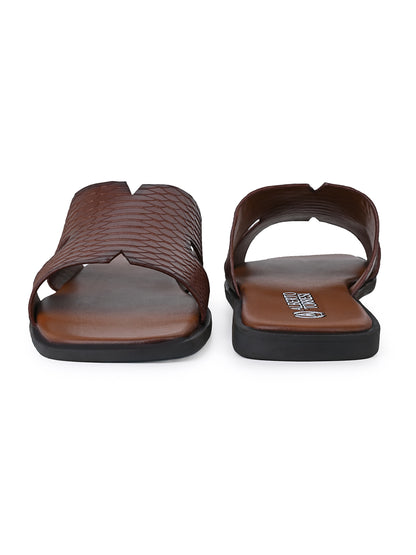 Alberto Torresi Men’s Tan Textured Slide Sandals