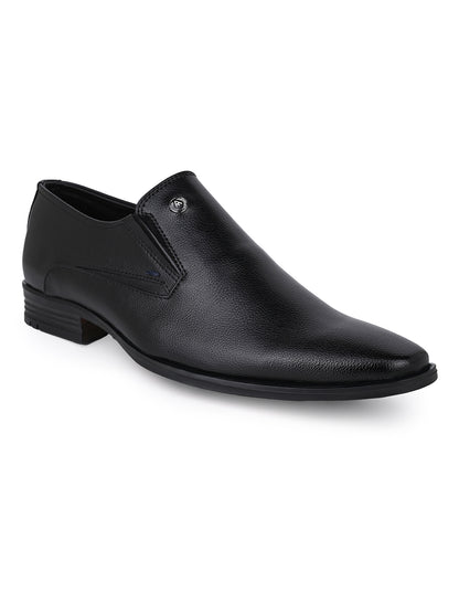 Alberto Torresi Fox leather Black Slip On Formal Shoes