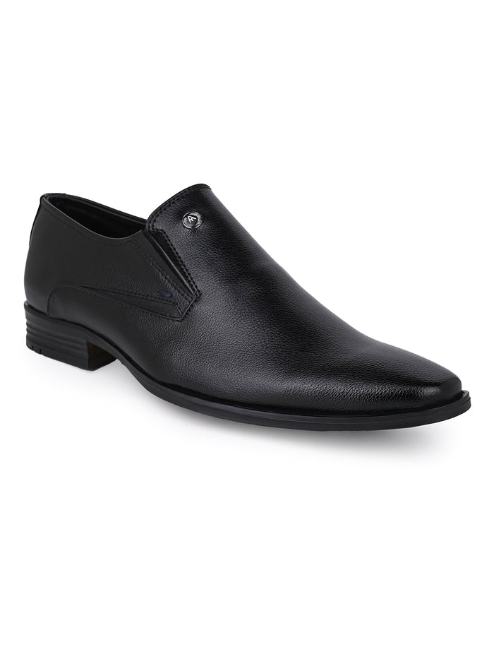 Alberto Torresi Fox leather Black Slip On Formal Shoes