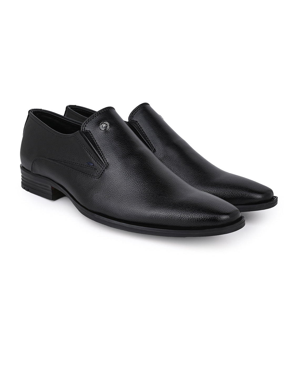 Alberto Torresi Black Slip On Formal Shoes