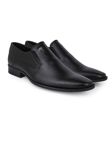 Alberto Torresi Fox leather Black Slip On Formal Shoes