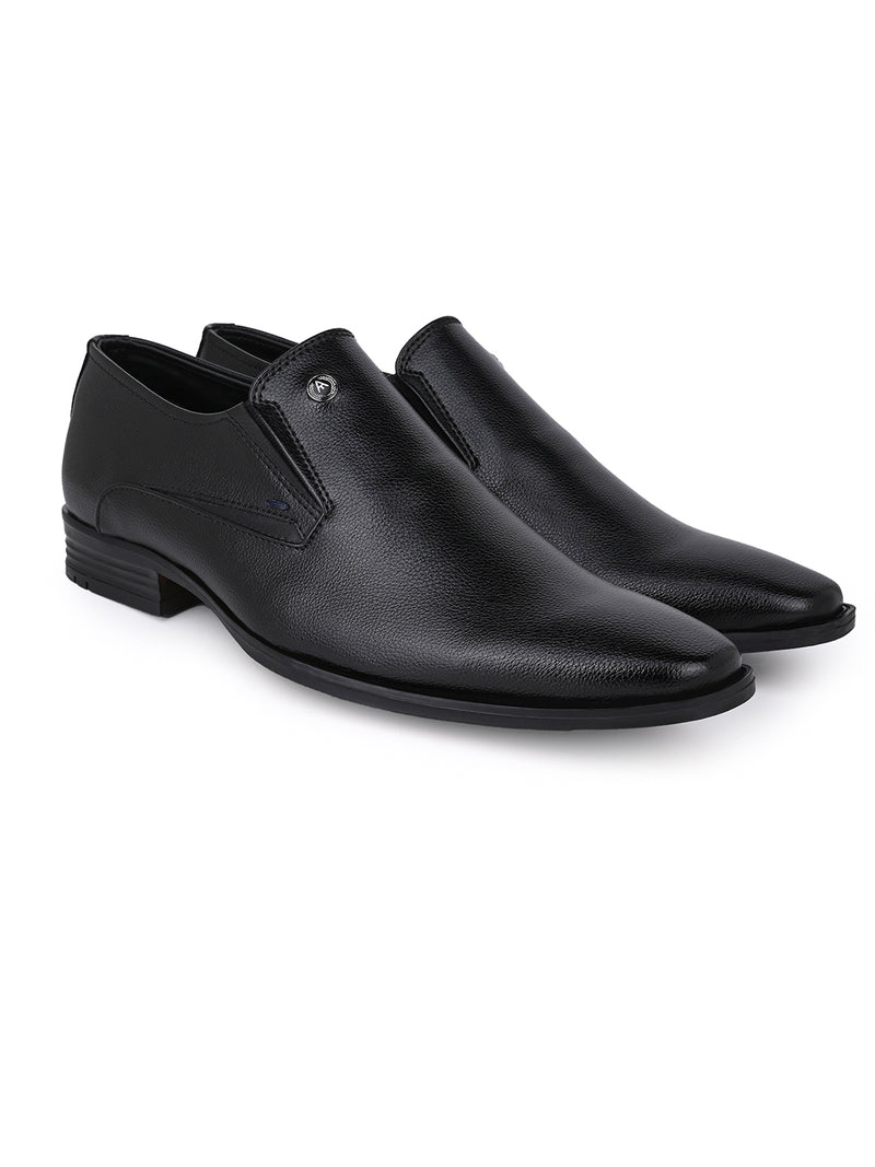 Alberto Torresi Fox leather Black Slip On Formal Shoes