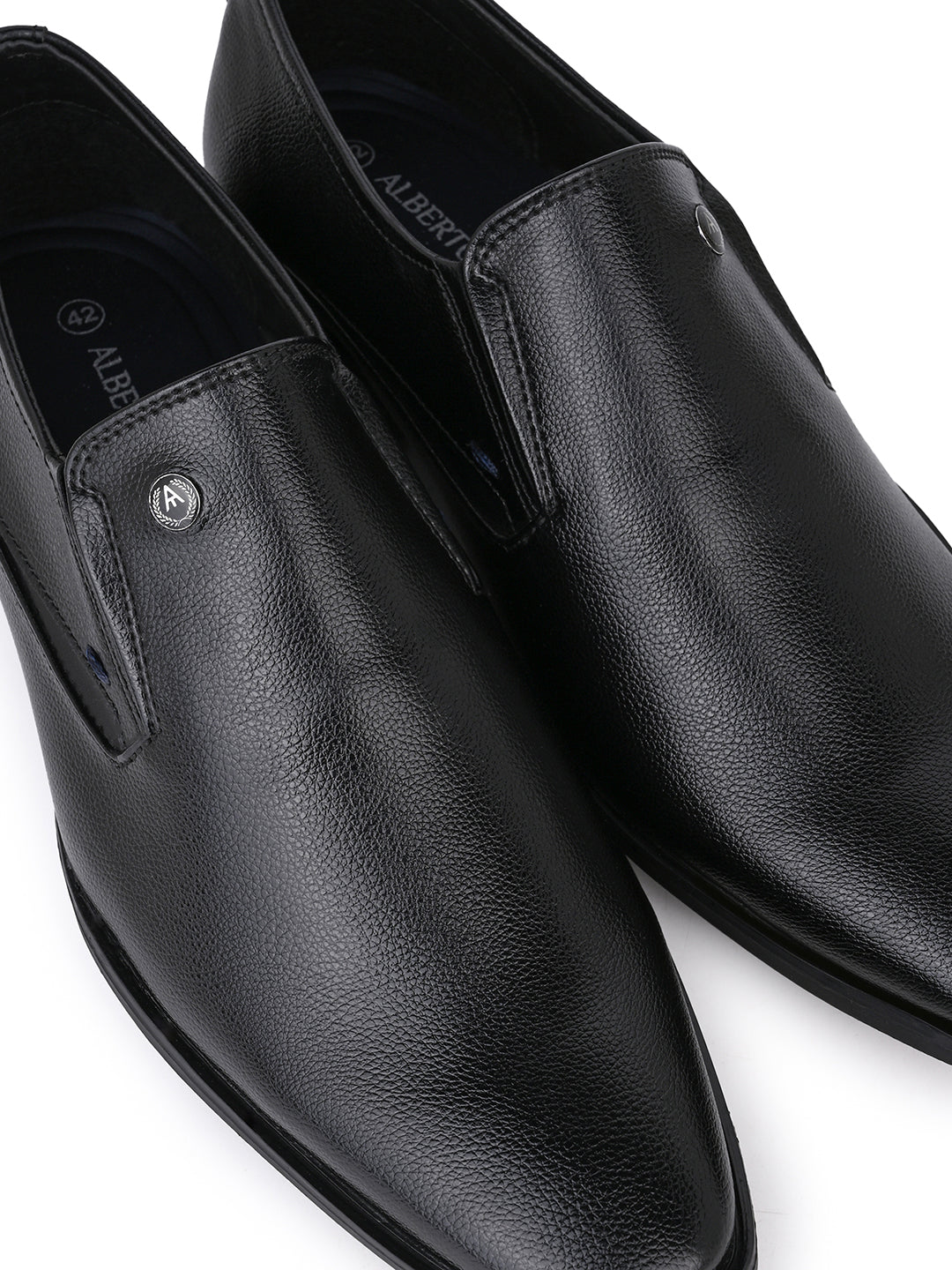 Alberto Torresi Fox leather Black Slip On Formal Shoes