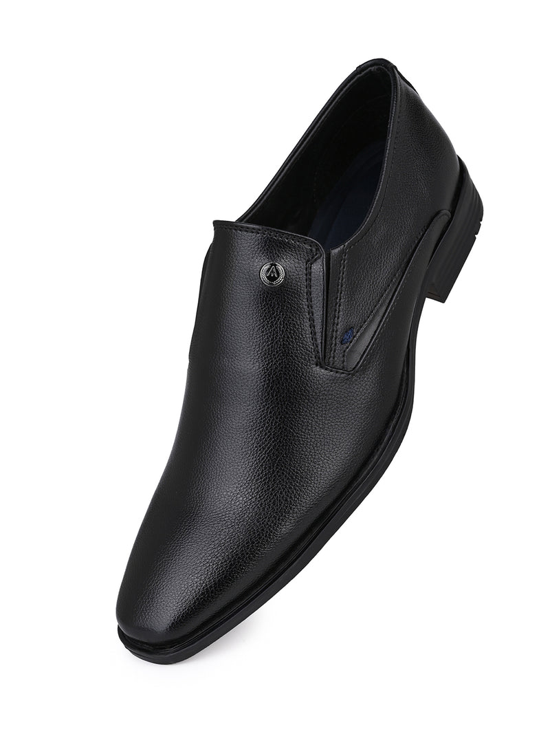 Alberto Torresi Fox leather Black Slip On Formal Shoes