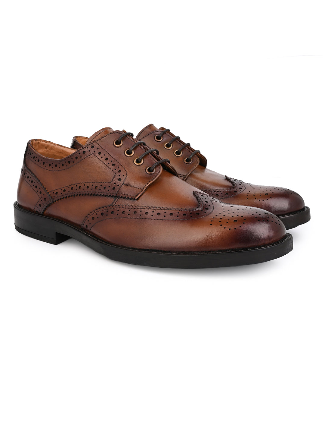 Alberto Torresi Genuine Leather Black Formal Brogue Shoes