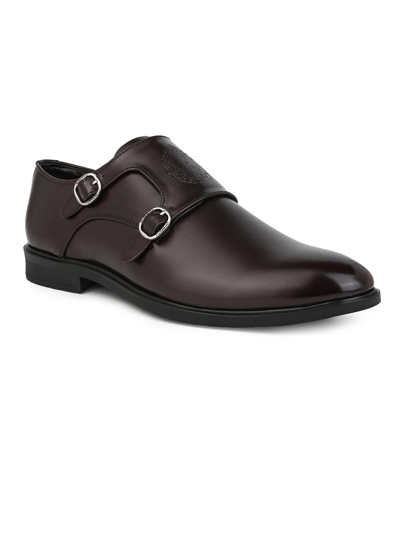 Toro Brown Monk Strap Shoes for Men - Dress Shoes for Casual & Party Wear