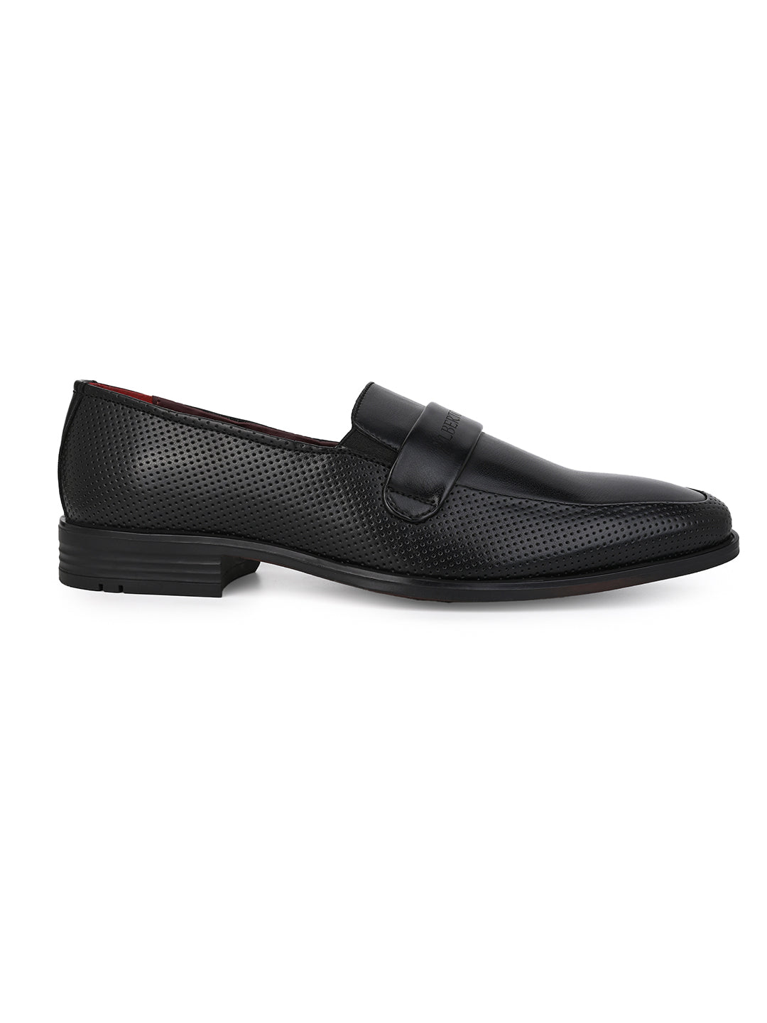 Alberto Torresi Fox leather Black Slip On Formal Shoes