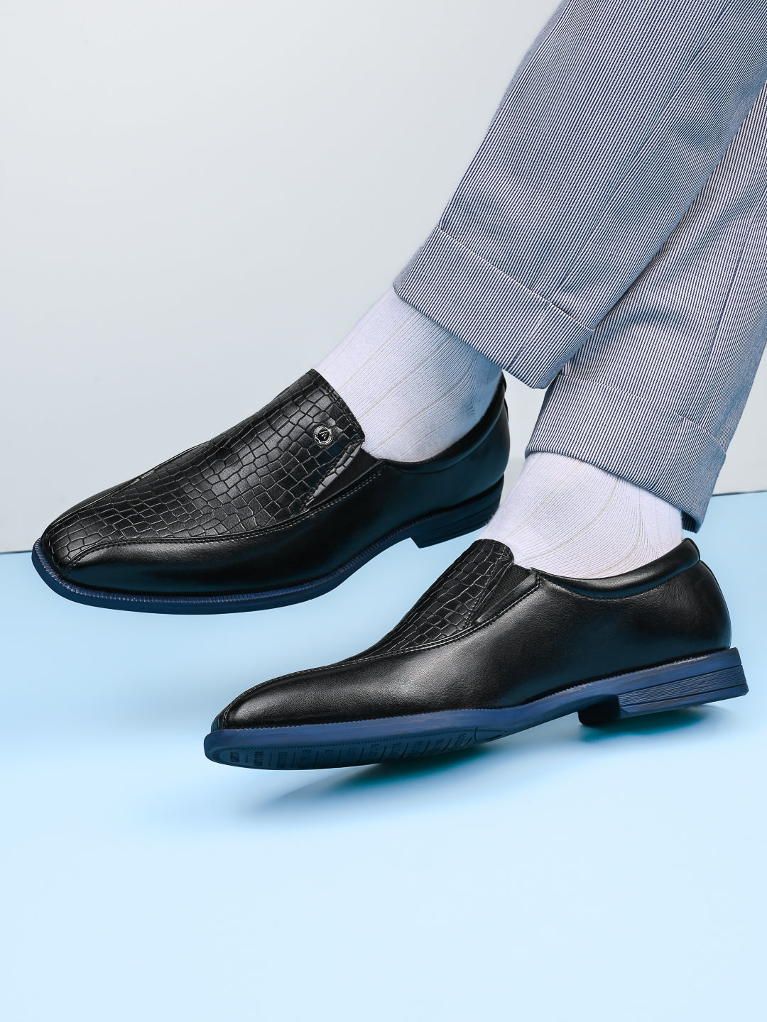 Alberto Torresi Hungary Series 611 Branded Sole Black Formal Shoes