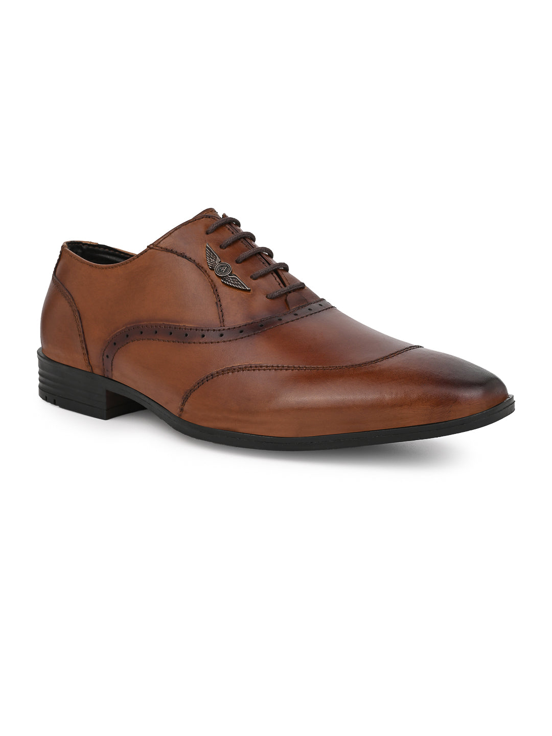Alberto Torresi Genuine Leather Tan Laceup Formal Shoes Oxford For Men