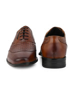 Augusto Tan Leather Formal Shoes for Men - Lace-Up Shoes for Office & Party Wear