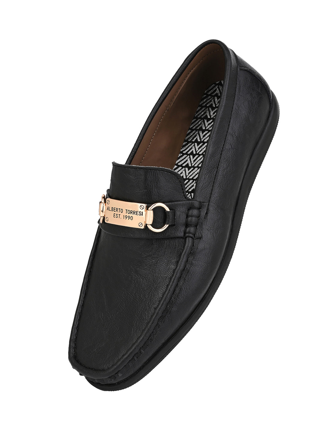 Alberto Torresi Twisty Series 531 Full Flex Rubber Sole Slip In Black Casual Loafers